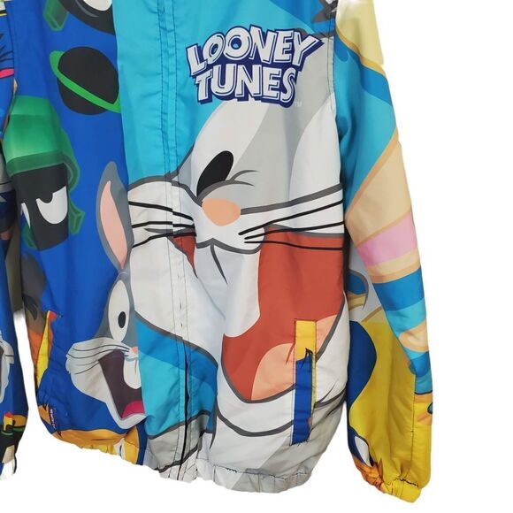 Members Only Mens size Small Looney Tune hooded Windbreaker Jacket Bugs Bunny - Picture 4 of 16